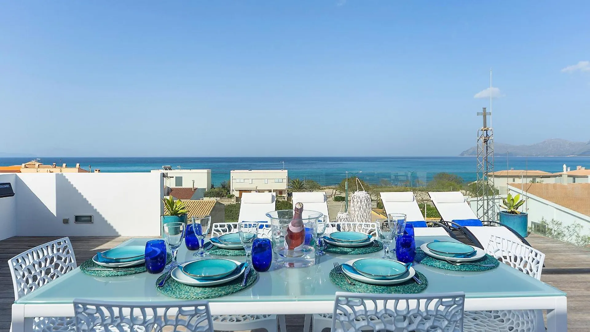 Modern Panoramic Sea View House Mallorca Son Serra de Marina Ferienhaus